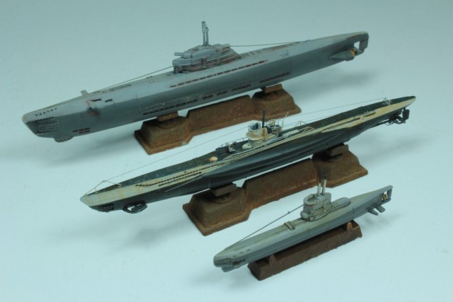 U-Boote der Typen XXIII, VII B und XXI (1/700)