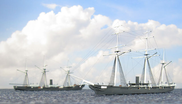 CSS Alabama, hinten USS Kearsarge