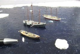 Polarforschungsschiffe Germania, Fram und Kainan Maru