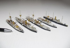 Geschützte Kreuzer Jiyuan und Jingyuan, Panzerkreuzer Laiyuan und Pingyuan, Torpedokreuzer Guangyi (1/700)