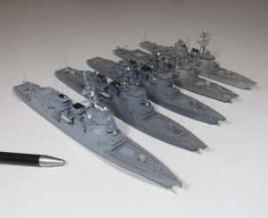 Lenkwaffenwaffenzerstörer Maya, Atago, Kongo, USS Mustin und USS Arleigh Burke (1/700)