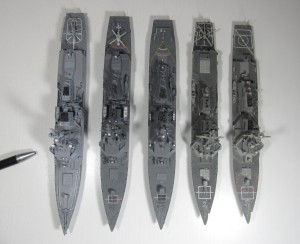 Lenkwaffenwaffenzerstörer Maya, Atago, Kongo, USS Mustin und USS Arleigh Burke (1/700)