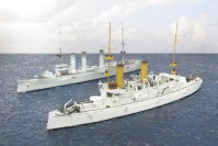 Geschützte Kreuzer USS Olympia und SMS Nürnberg (1/700)