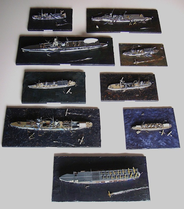 Flugzeugträger Pegasus, Vindictive, Furious, Engadine, Ben-My-Chree, Ark Royal, Campania, Riviera und Argus (1/700)