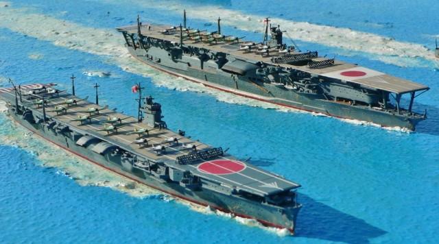 Japanische Flugzeugträger Hiryu und Akagi