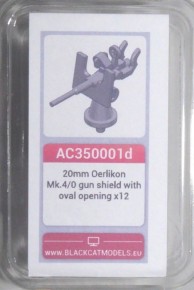 20 mm Oerlikon Mk. 4 gun and oval opening shield