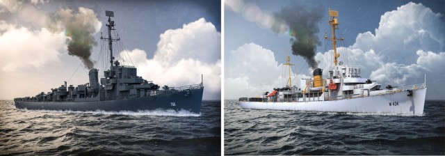 Geleitzerstörer USS Cannon und Küstenwachkutter der Edsall-Klasse Deckelbild