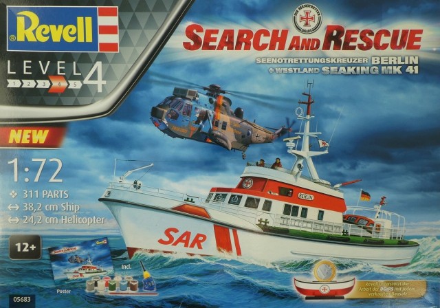Seenotrettungskreuzer Berlin und Such-und Rettungshubschrauber Westland Sea King Mk 41 Deckelbild