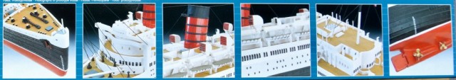 Queen Mary Bildausschnitte eines gebauten Modells (auf der Revellverpackung)