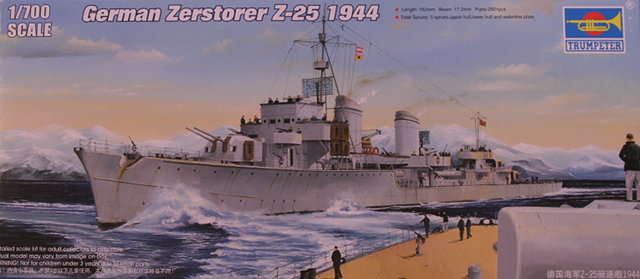 Trumpeter: Zerstörer Z-25 1944 in 1/700