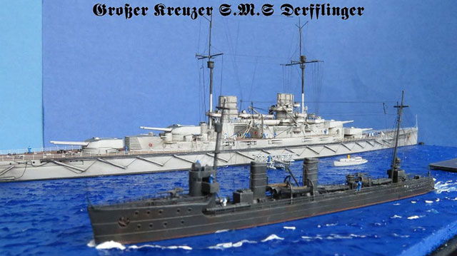 Torpedoboot der G 37-Klasse und deutscher Schlachtkreuzer Derfflinger (1/700)
