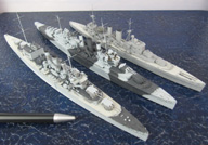 Schwere Kreuzer HMS Berwick, HMS Kent und HMS Exeter (1/700)