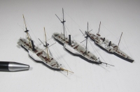 Schaufelradkorvetten Hekla und Gejser sowie Aviso Salamander (1/700)