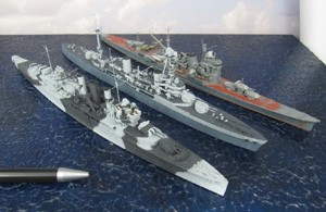 Schwere Kreuzer HMS Kent, Duquesne und Nachi (1/700)