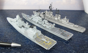 Fregatte Niels Juel, Lenkwaffenkreuzer MMI Andrea Doria und Lenkwaffenzerstörer USS Preble (1/700)