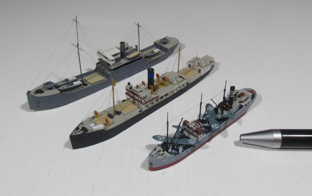 Frachter Tanja, Polarforschungsschiff Georgi Sedow und Vermessungsschiff Koshu (1/700)