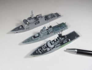 Patrouillenschiffe HMS Tyne, KDB Darussalam und Meteoro (1/700)