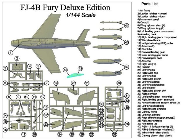 Marinejagdflugzeug North American FJ-4B Fury (1/144)