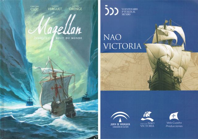 Magellan und Nao Victoria Titelseiten
