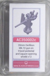 20 mm Oerlikon Mk. 10 gun on tripod pedestal and square opening shield