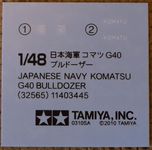 Tamiya: Komatsu G40 Planierraupe 1/48